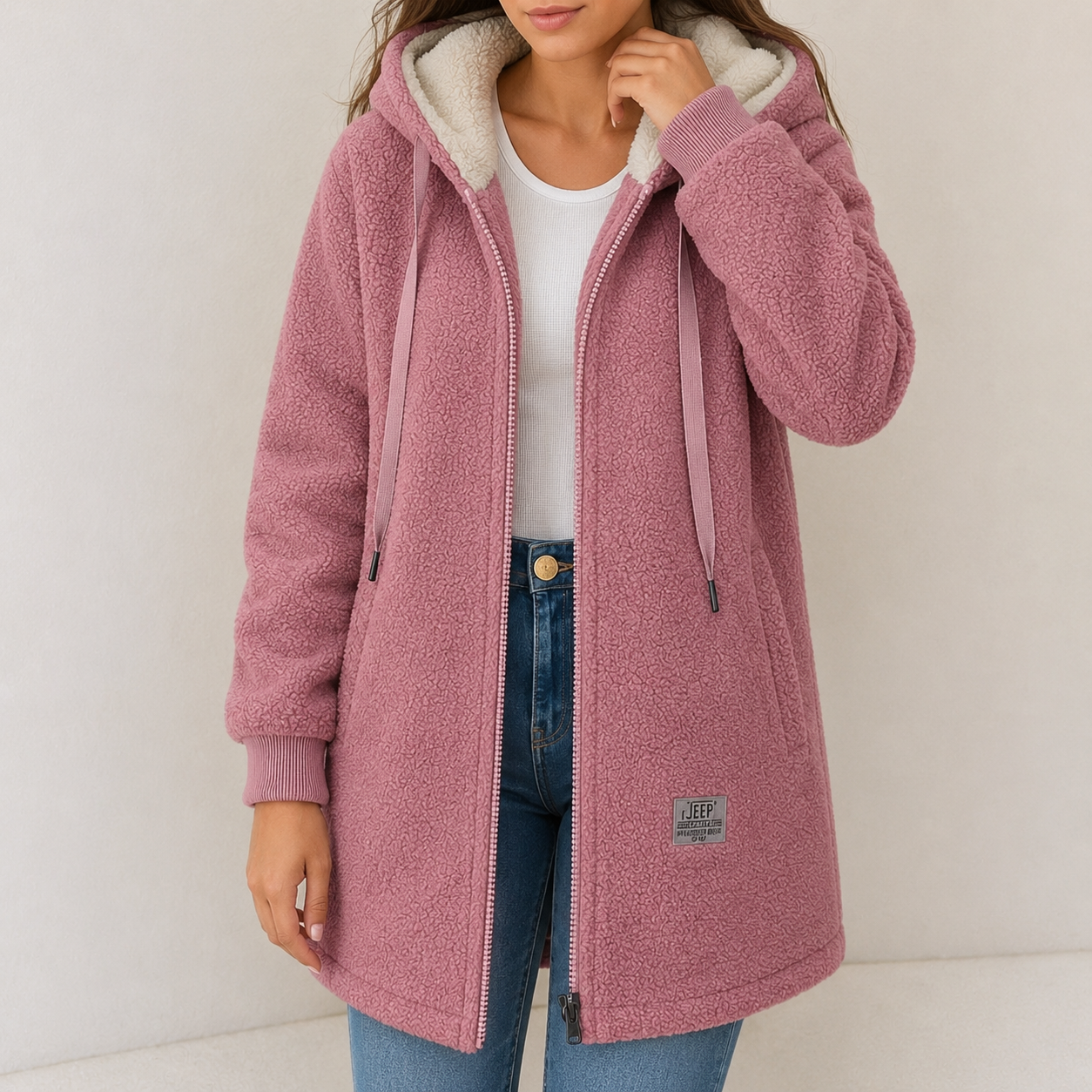 NURIA | Chaqueta polar con capucha