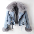 Amara — Chaqueta Denim Cálida Forro de Pelo | Edición Lujo