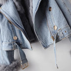 Amara — Chaqueta Denim Cálida Forro de Pelo | Edición Lujo