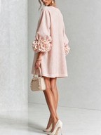 Floral Button-down Mini Dress With Striking Floral Cuffs