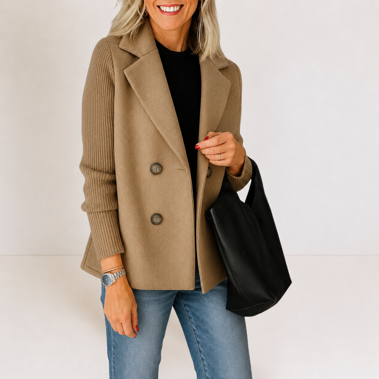 BEATRIZ | Blazer con mangas de punto