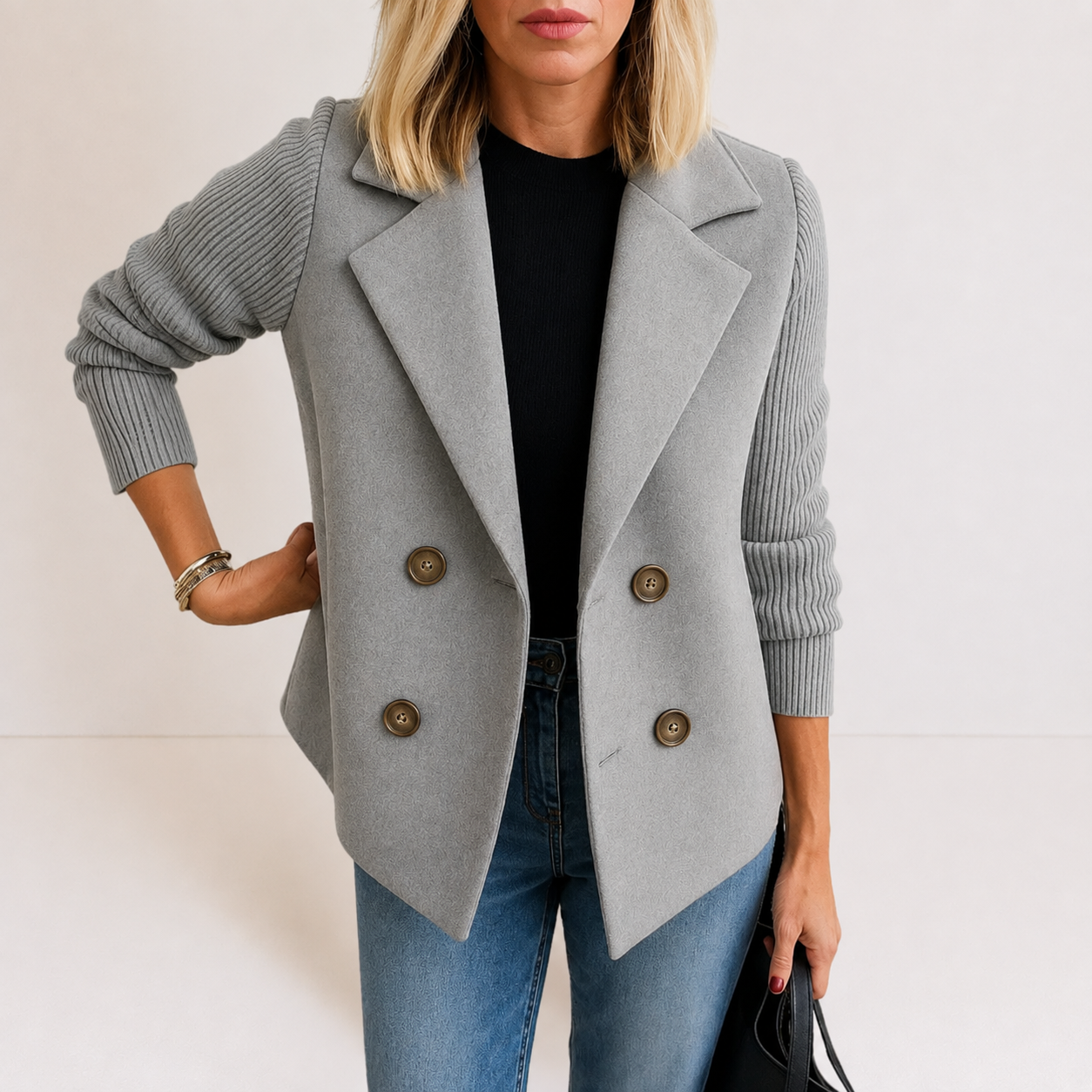 BEATRIZ | Blazer con mangas de punto
