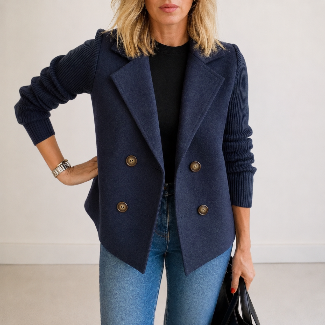 BEATRIZ | Blazer con mangas de punto