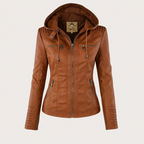 IRENE | Chaqueta de piel con capucha