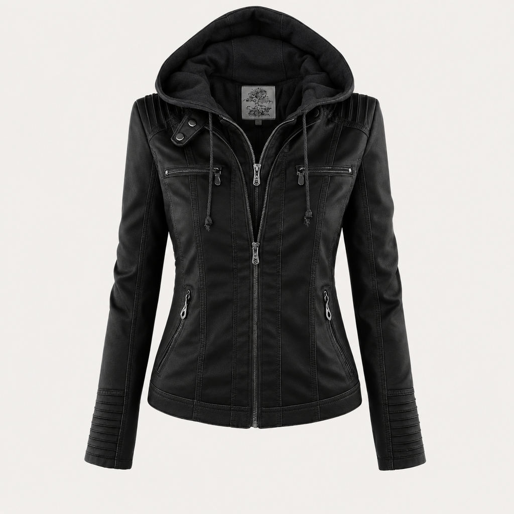 IRENE | Chaqueta de piel con capucha