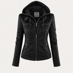 IRENE | Chaqueta de piel con capucha