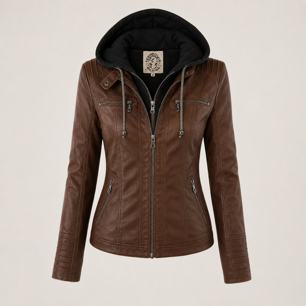 IRENE | Chaqueta de piel con capucha