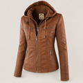 IRENE | Chaqueta de piel con capucha