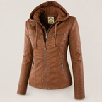 IRENE | Chaqueta de piel con capucha