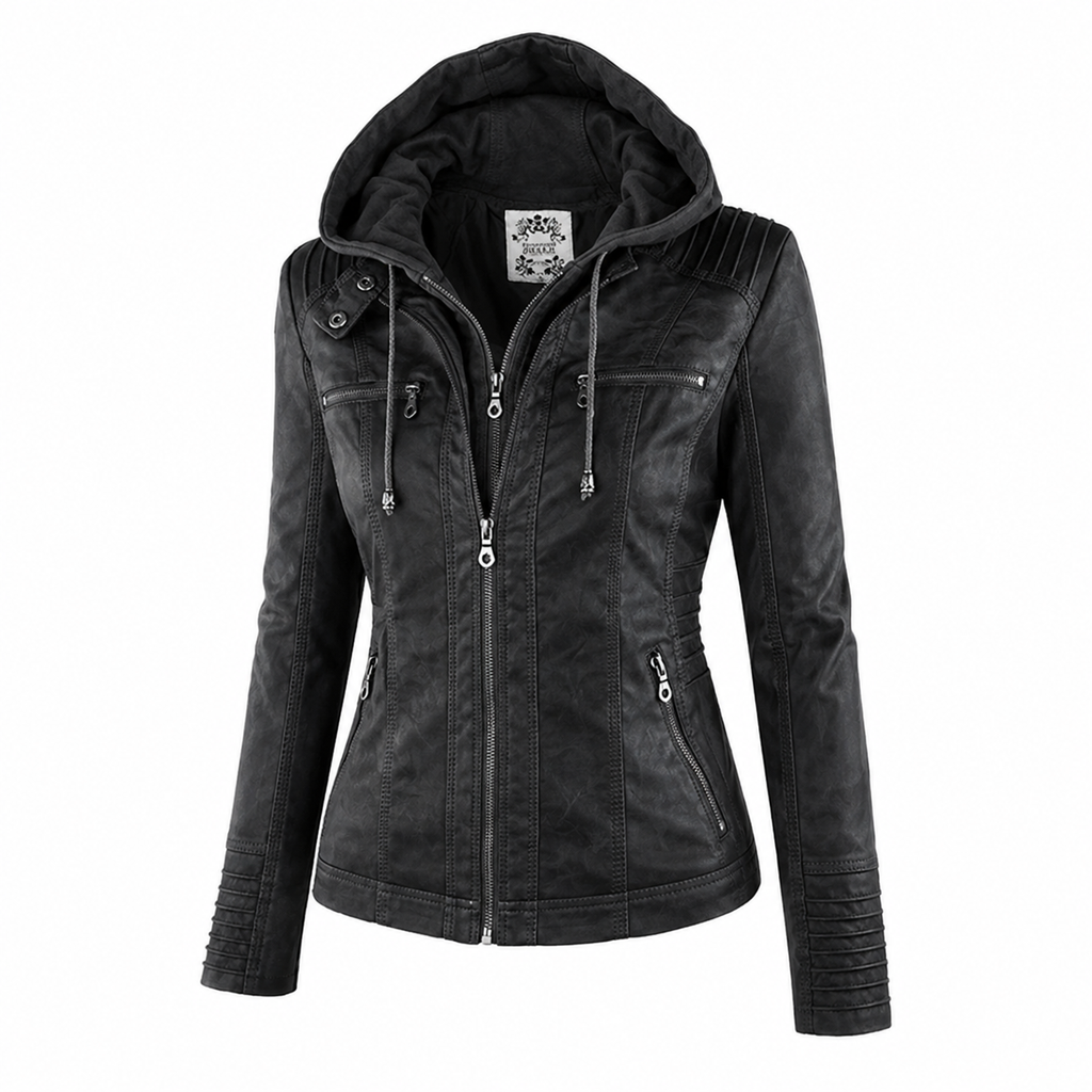 IRENE | Chaqueta de piel con capucha