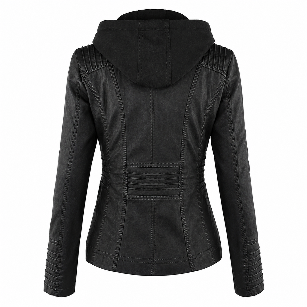 IRENE | Chaqueta de piel con capucha