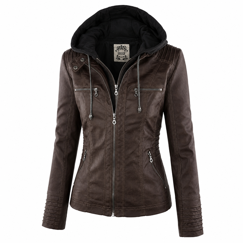 IRENE | Chaqueta de piel con capucha