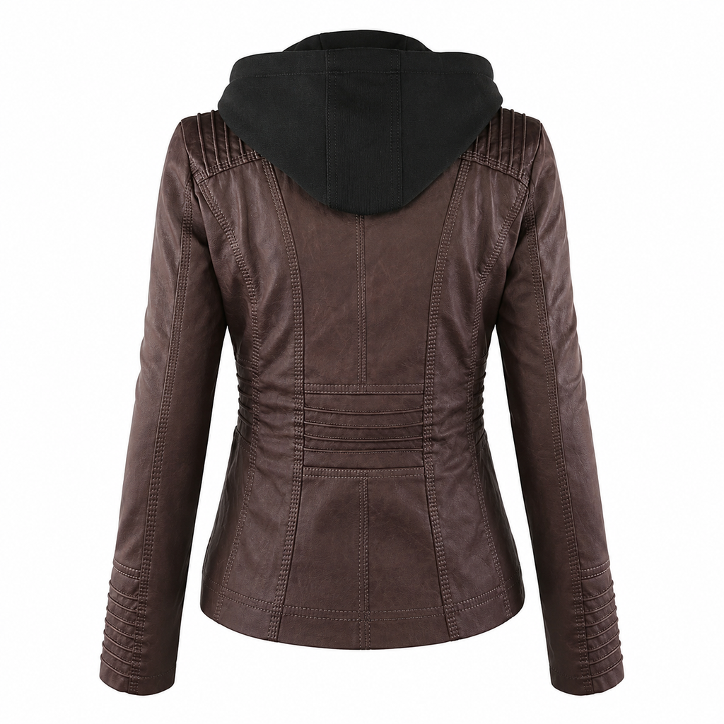 IRENE | Chaqueta de piel con capucha