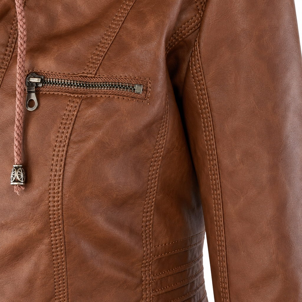 IRENE | Chaqueta de piel con capucha