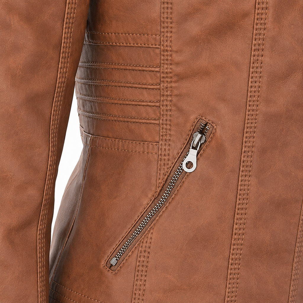 IRENE | Chaqueta de piel con capucha