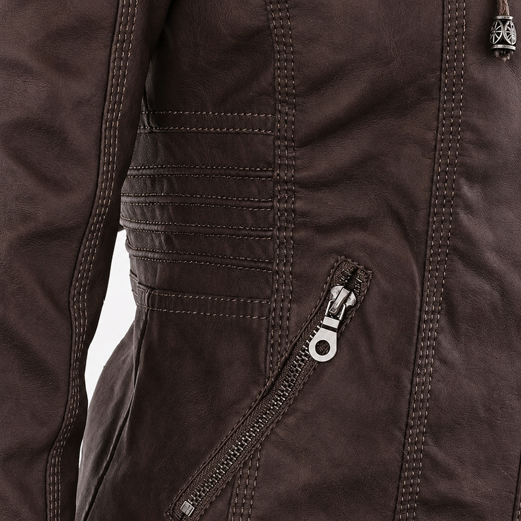 IRENE | Chaqueta de piel con capucha