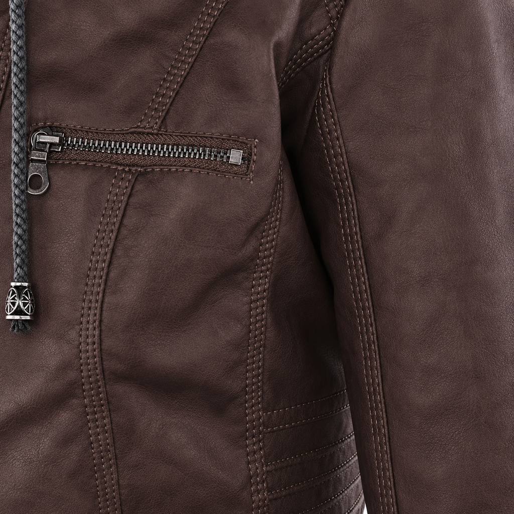 IRENE | Chaqueta de piel con capucha