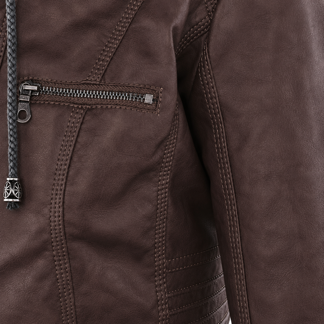 IRENE | Chaqueta de piel con capucha