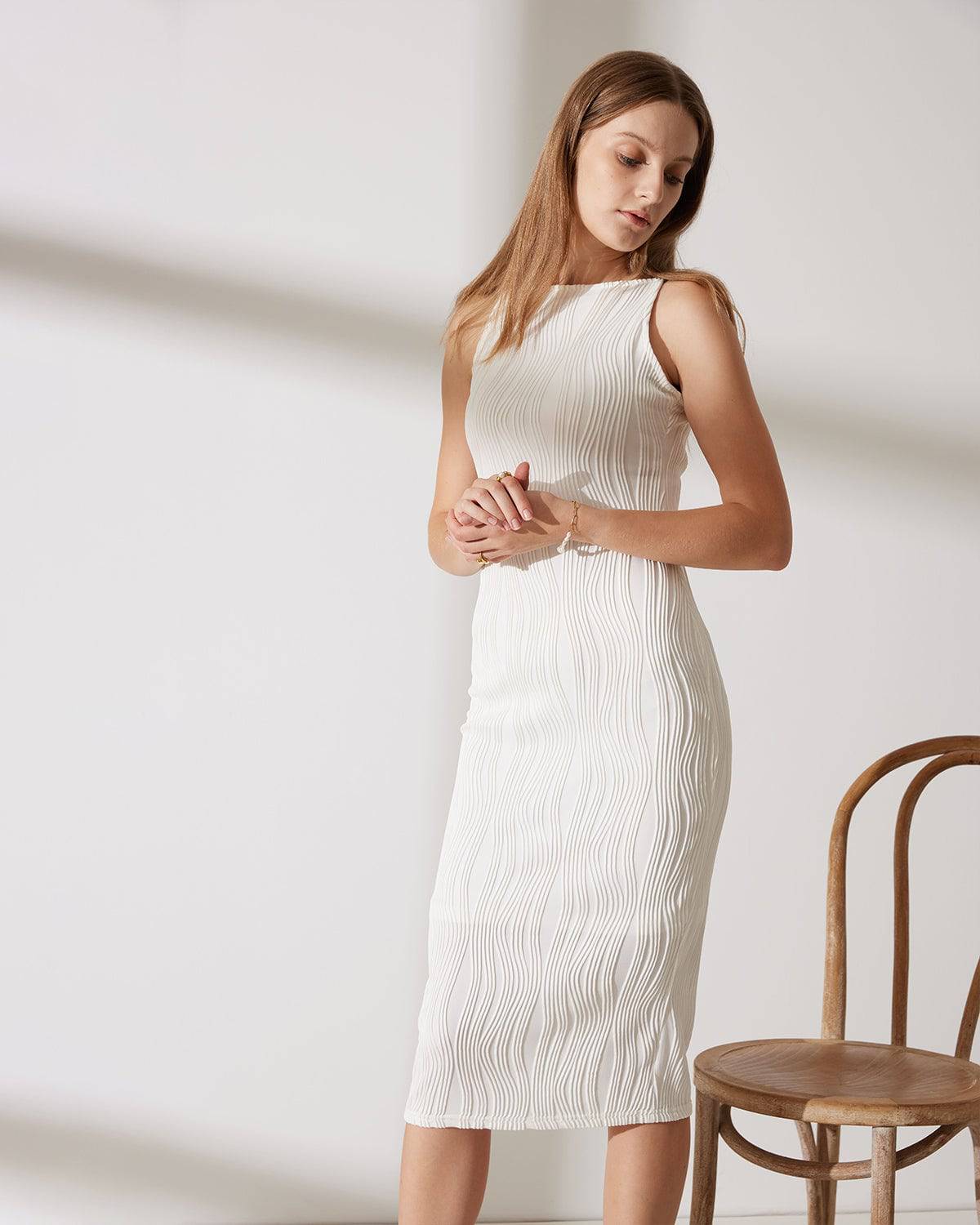 PATRICIA | El vestido camiseta con textura de ondas de agua