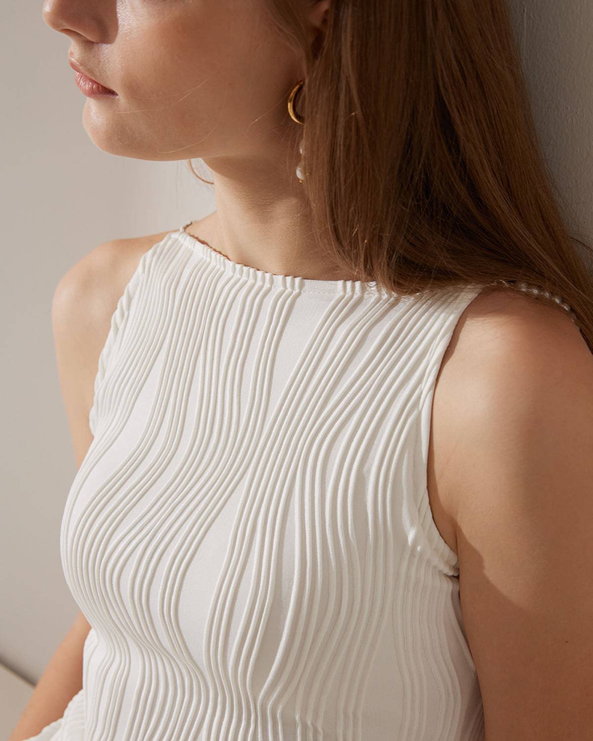PATRICIA | El vestido camiseta con textura de ondas de agua