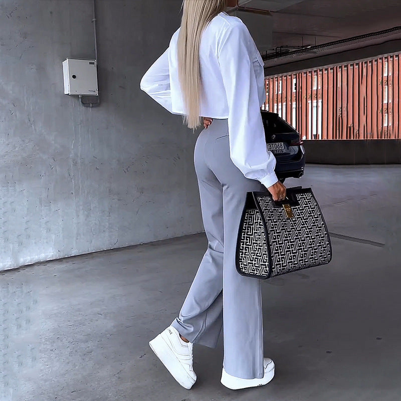 Conjunto — Camisa y Pantalón de Traje Holgado | Mujer