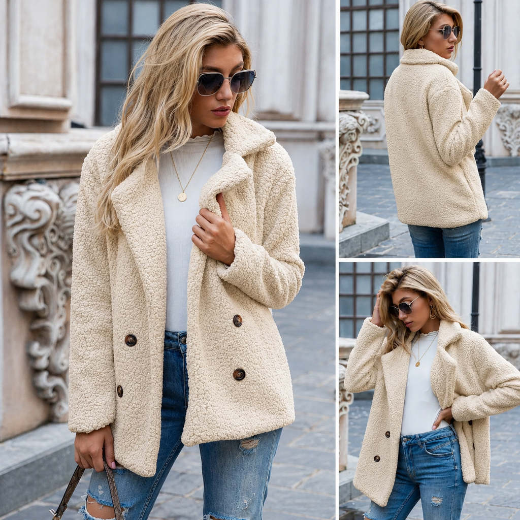 CANDELA | Abrigo teddy con solapa