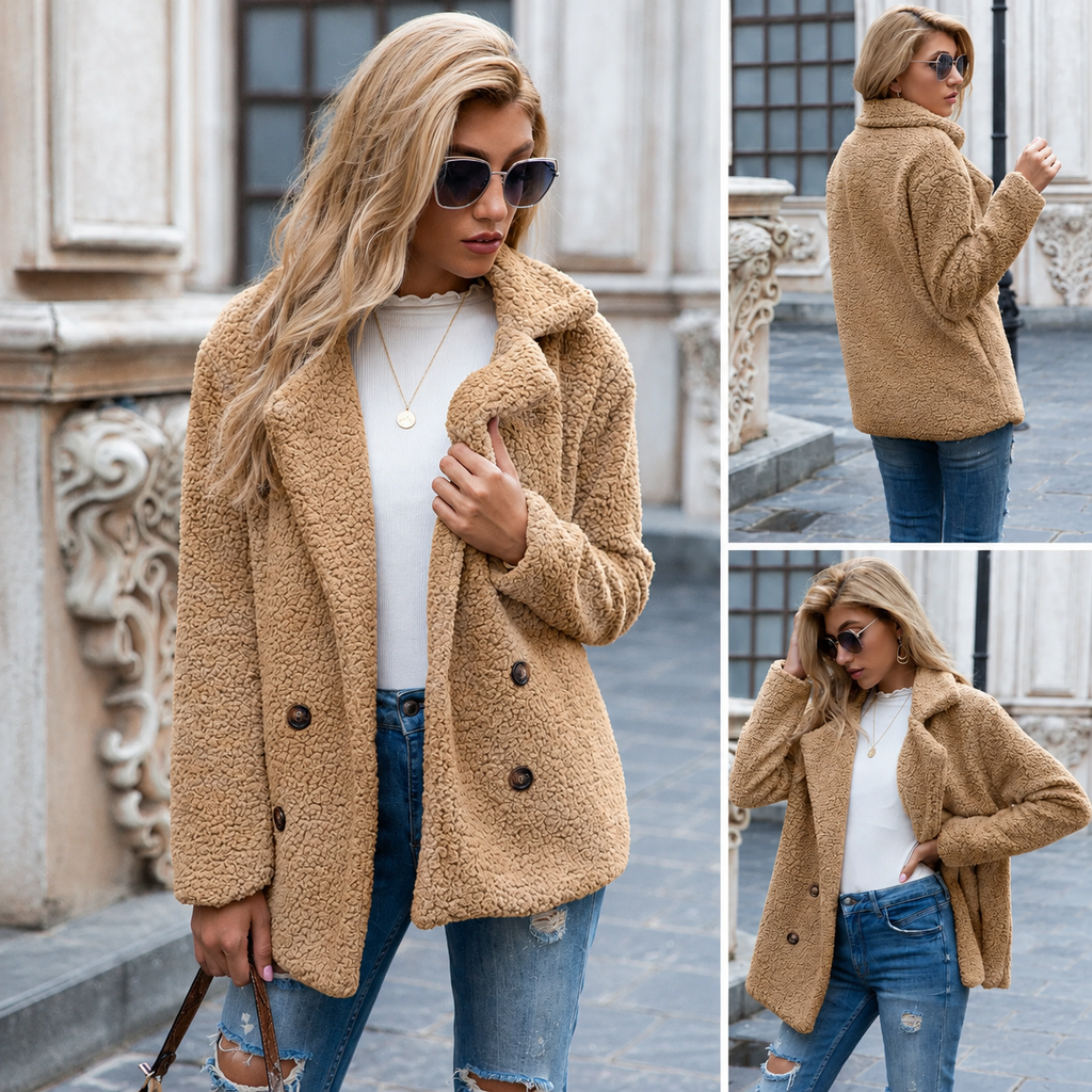 CANDELA | Abrigo teddy con solapa