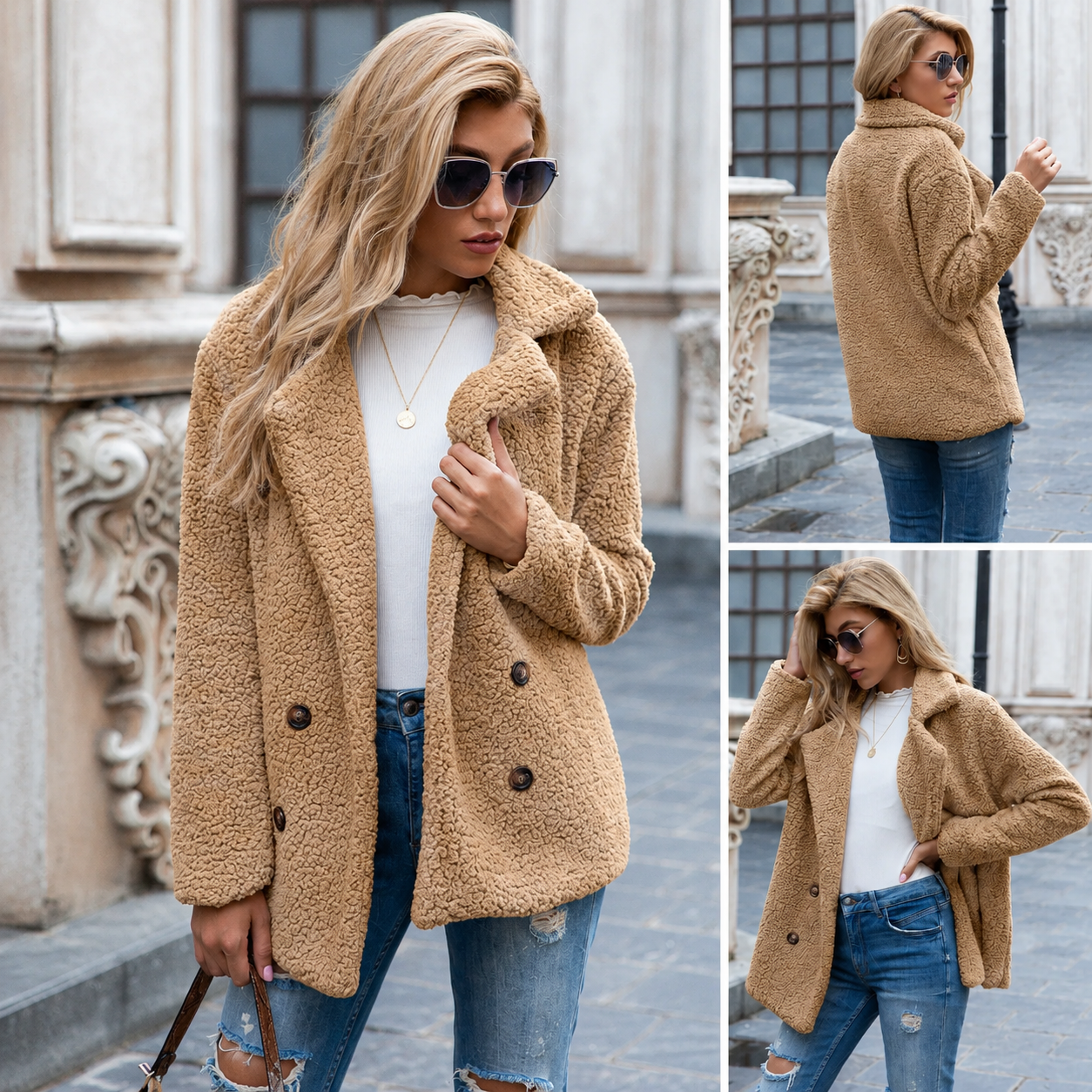 CANDELA | Abrigo teddy con solapa