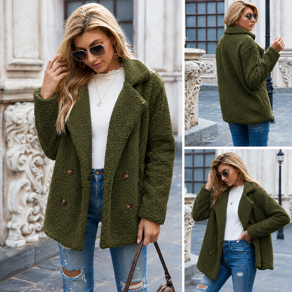 CANDELA | Abrigo teddy con solapa