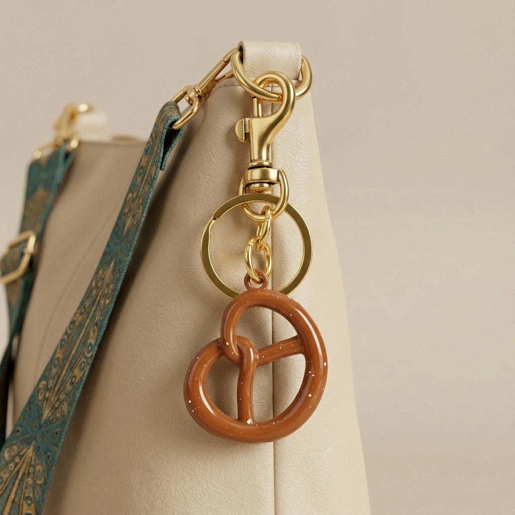 Pretzel Dorado — Llavero Colgante | Capricho de Oro