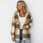 CAYETANA | Chaqueta de cuadros con capucha
