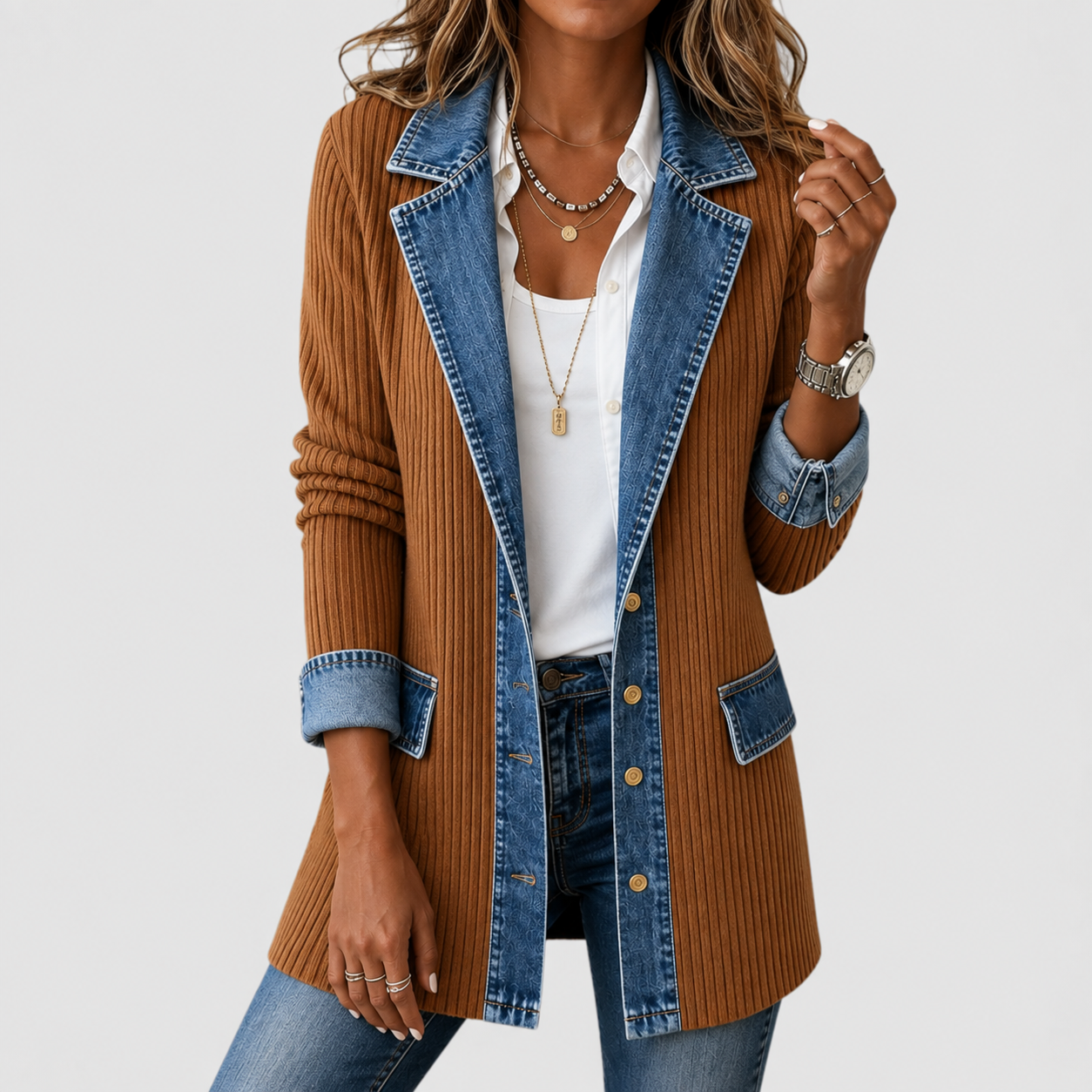 VICTORIA | Chaqueta vaquera con punto