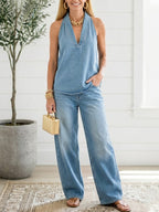 Ivy | Set Gemellare Denim Effetto Vintage Lavato Morbido