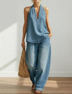 Ivy | Set Gemellare Denim Effetto Vintage Lavato Morbido