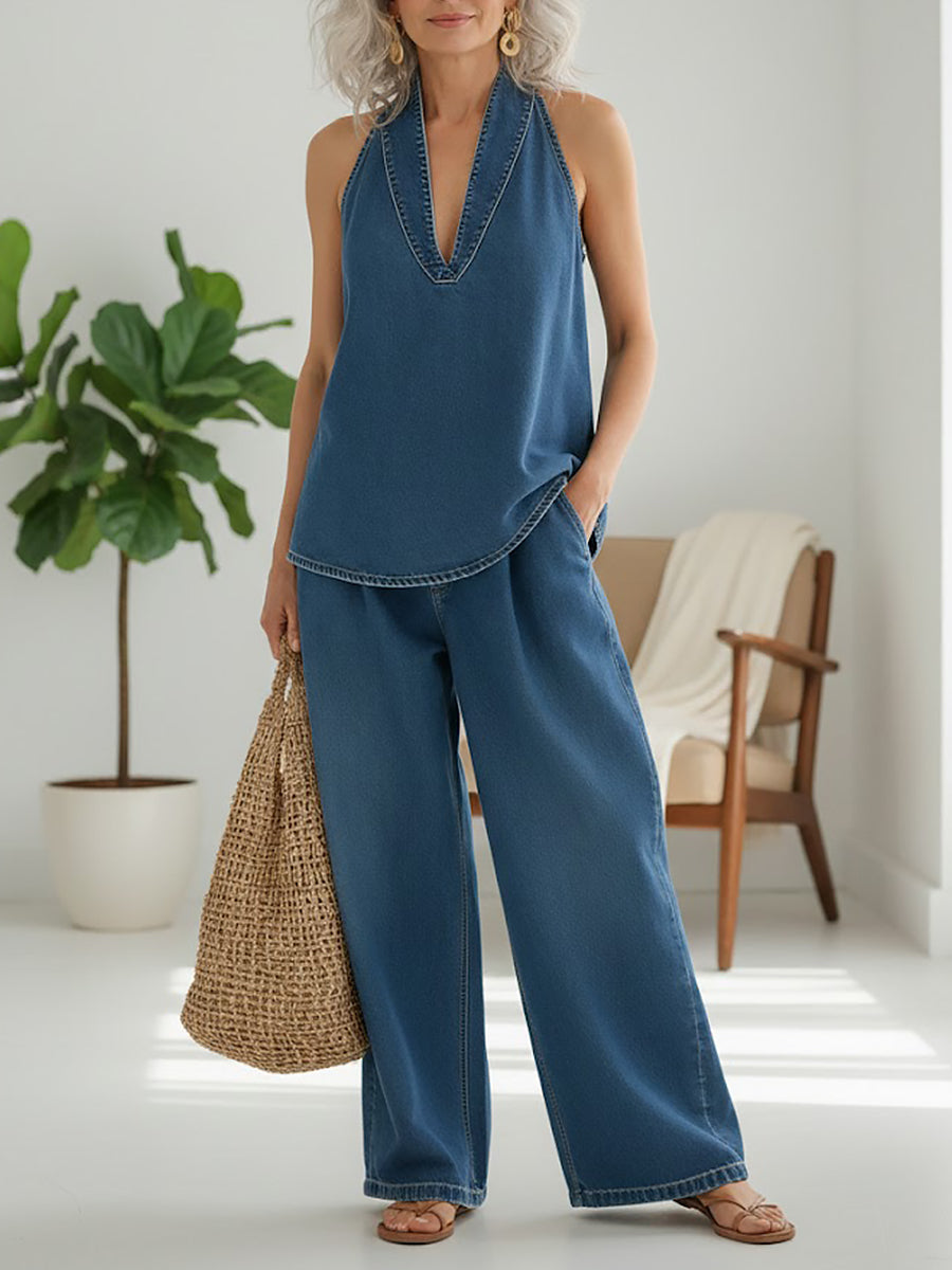 Ivy | Set Gemellare Denim Effetto Vintage Lavato Morbido