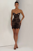 Sian — Vestido Corto Negro | Noche sin Fronteras