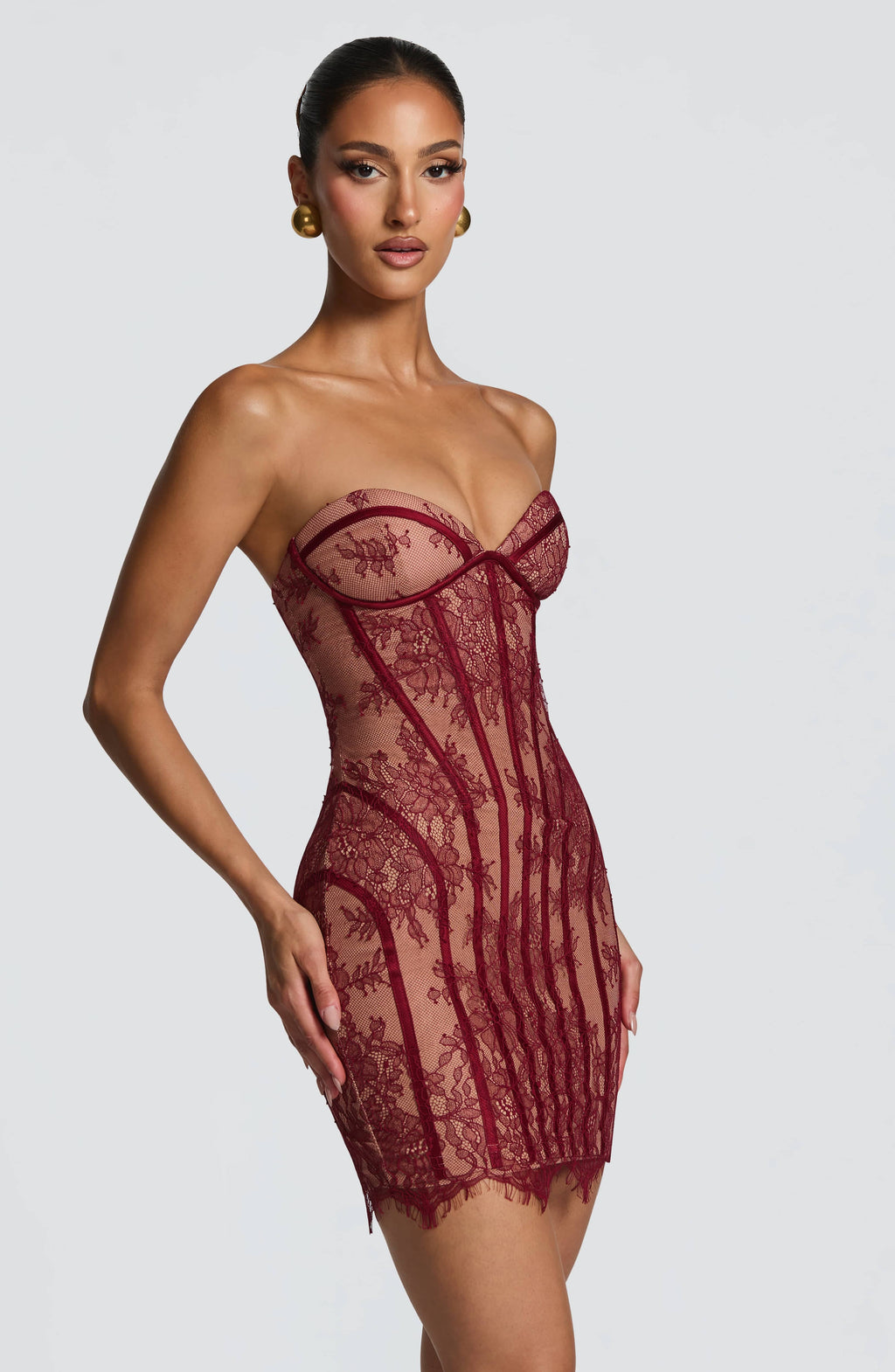 Sian — Vestido Corto Borgoña | Intensidad Femenina