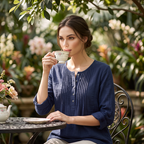 MIRANDA | Blusa de manga larga con pliegues y cuello Henley