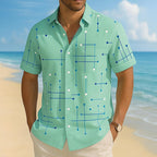 LUCAS | Camisa abotonada de corte informal y estampado geométrico para hombre