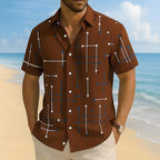 LUCAS | Camisa abotonada de corte informal y estampado geométrico para hombre