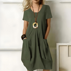 VIRGINIA | Vestido de algodón de corte holgado y cuello redondo