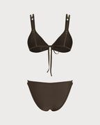 Coffee Triangle O-Ring Bikini Set