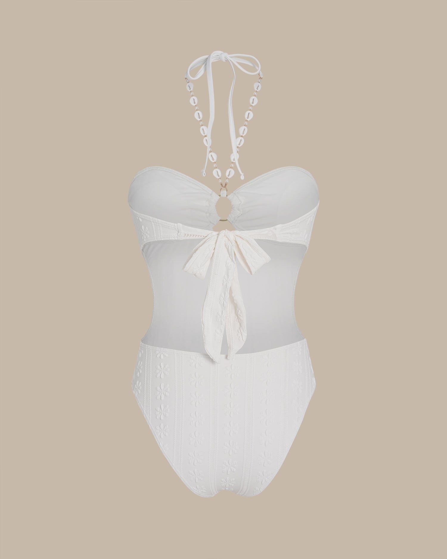 White Halter O-Ring One Piece