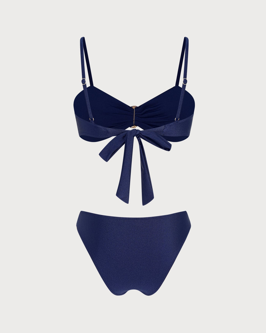 Blue Solid Triangle Bikini Set