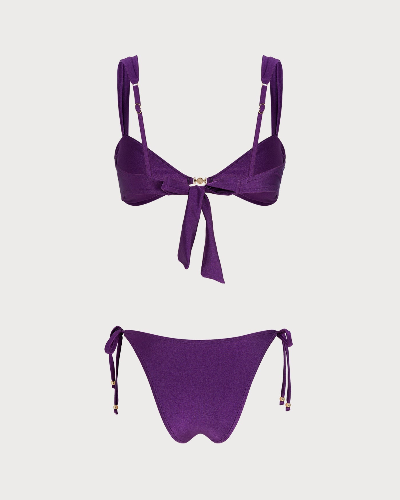 Purple Triangle Drawstring Bikini Set