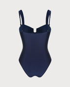 Blue Solid Triangle One Piece