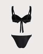 Black Sequins Underwire Bikini Set