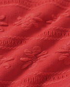 Red Jacquard Halter Drawstring Bikini Set