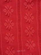 Red Jacquard Halter Drawstring Bikini Set