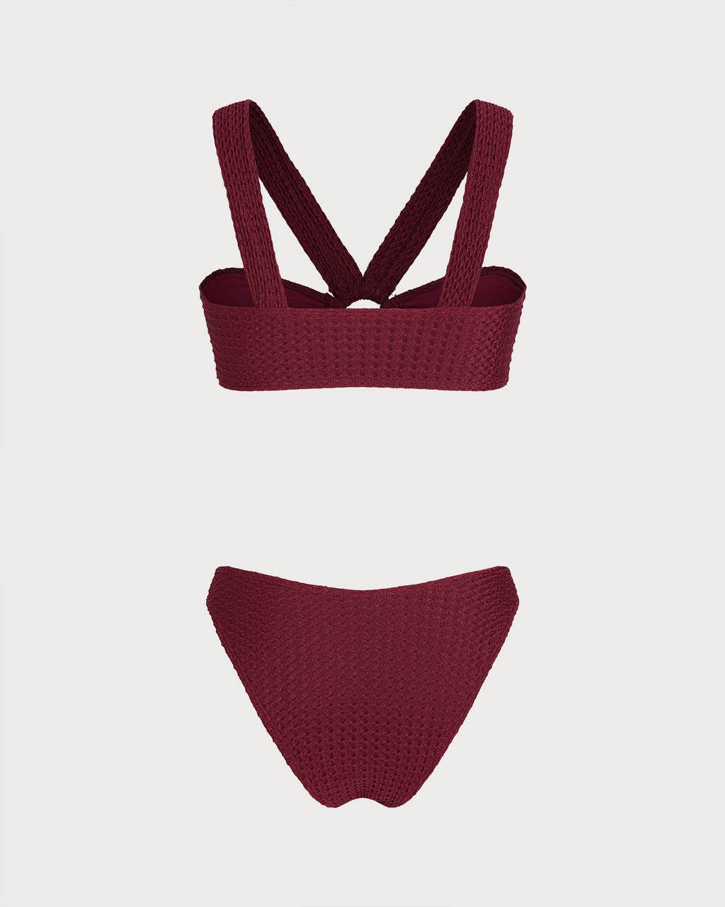 Wine Red O-Ring Triangle Bikini Set